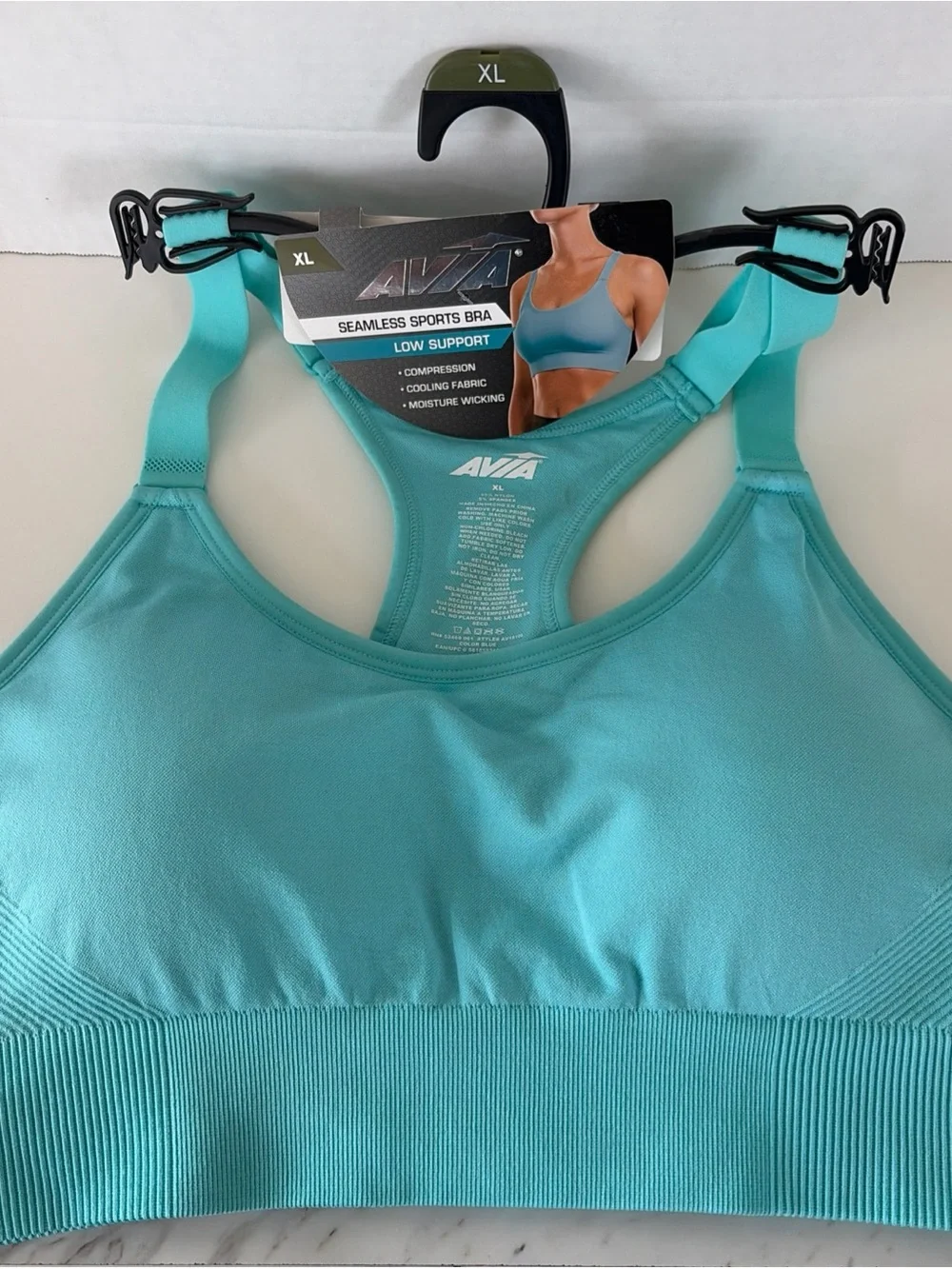 Avia Seamless Low-Support Sports Bra - Teal Blue